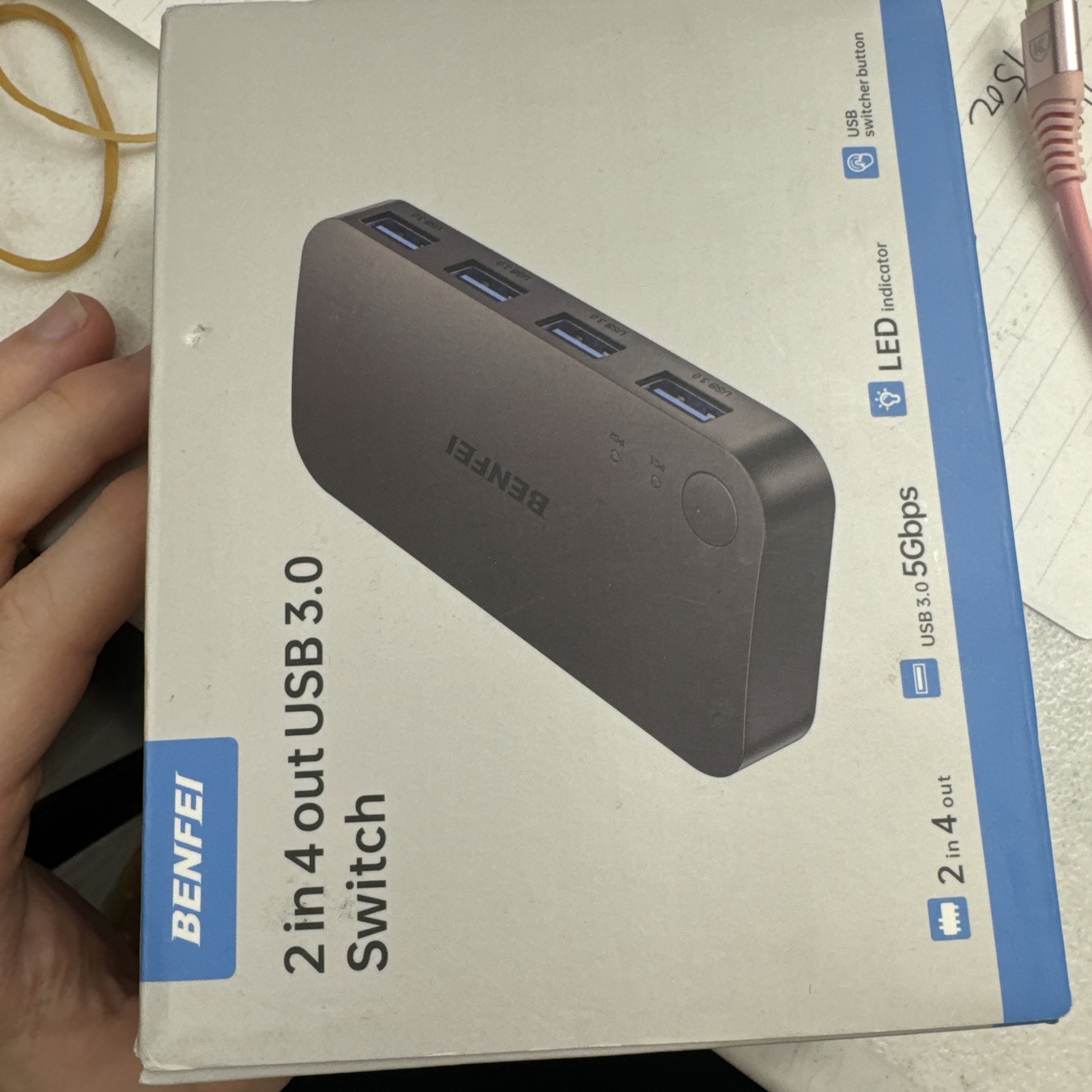 BENFEI USB 3.0 Switch, Switch 2 Computers Share 4 for PC, Black 