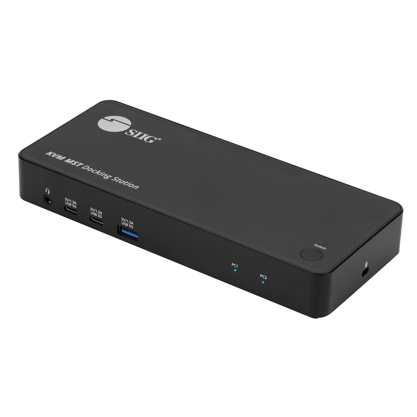 SIIG 2-Port USB-C KVM Docking Station with PD 65W for 2 Monitors 2 Computers MST