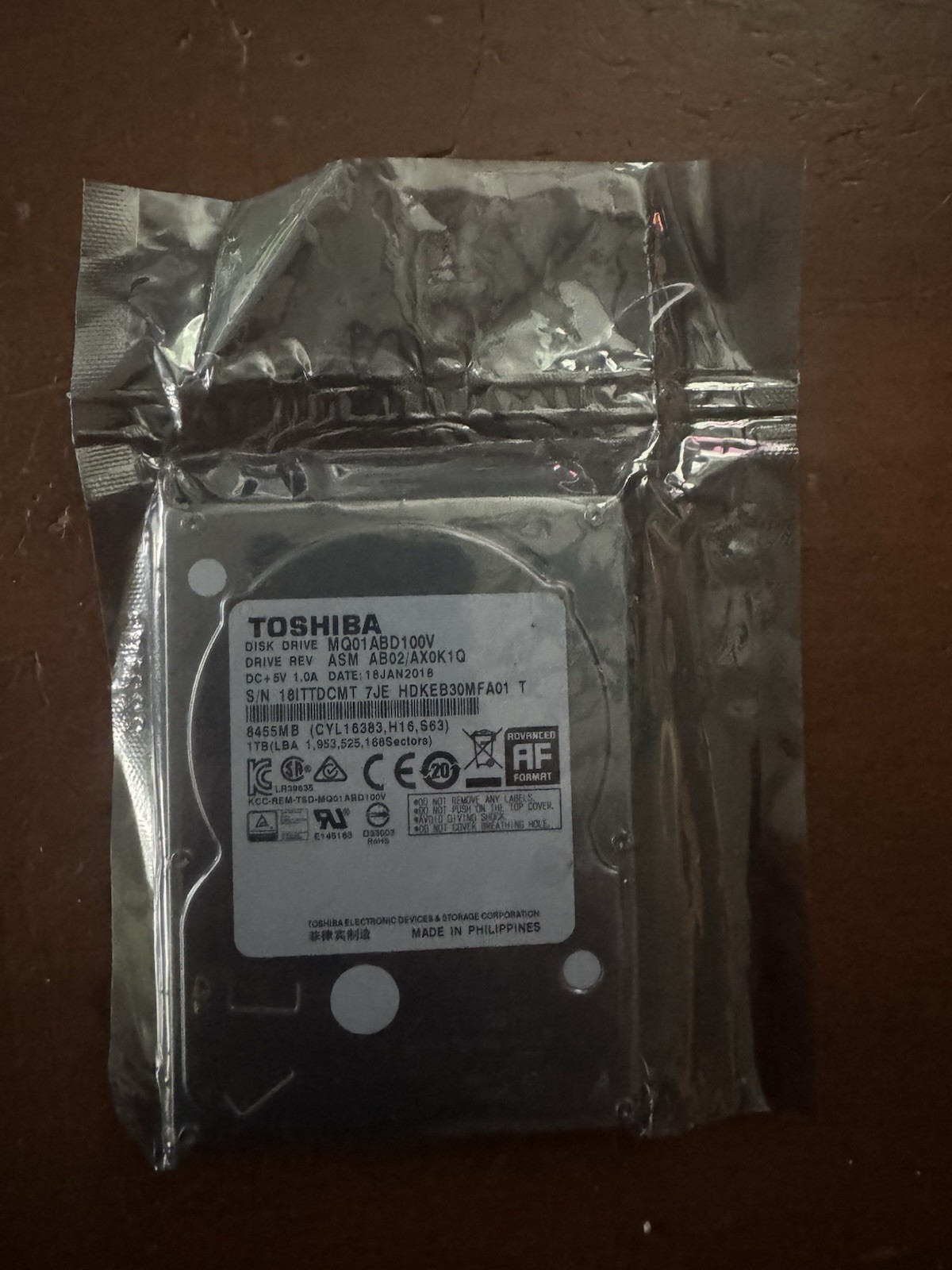 Toshiba 500GB 5400RPM 8MB Cache 9.5mm SATA 3.0Gb/s 2.5" Notebook Hard Drive