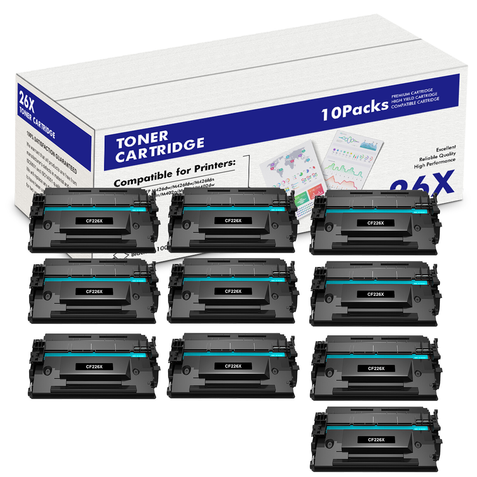 CF226A CF226X Toner for HP 26A 26X LaserJet Pro M402n M402dn M426fdw M426fdn Lot