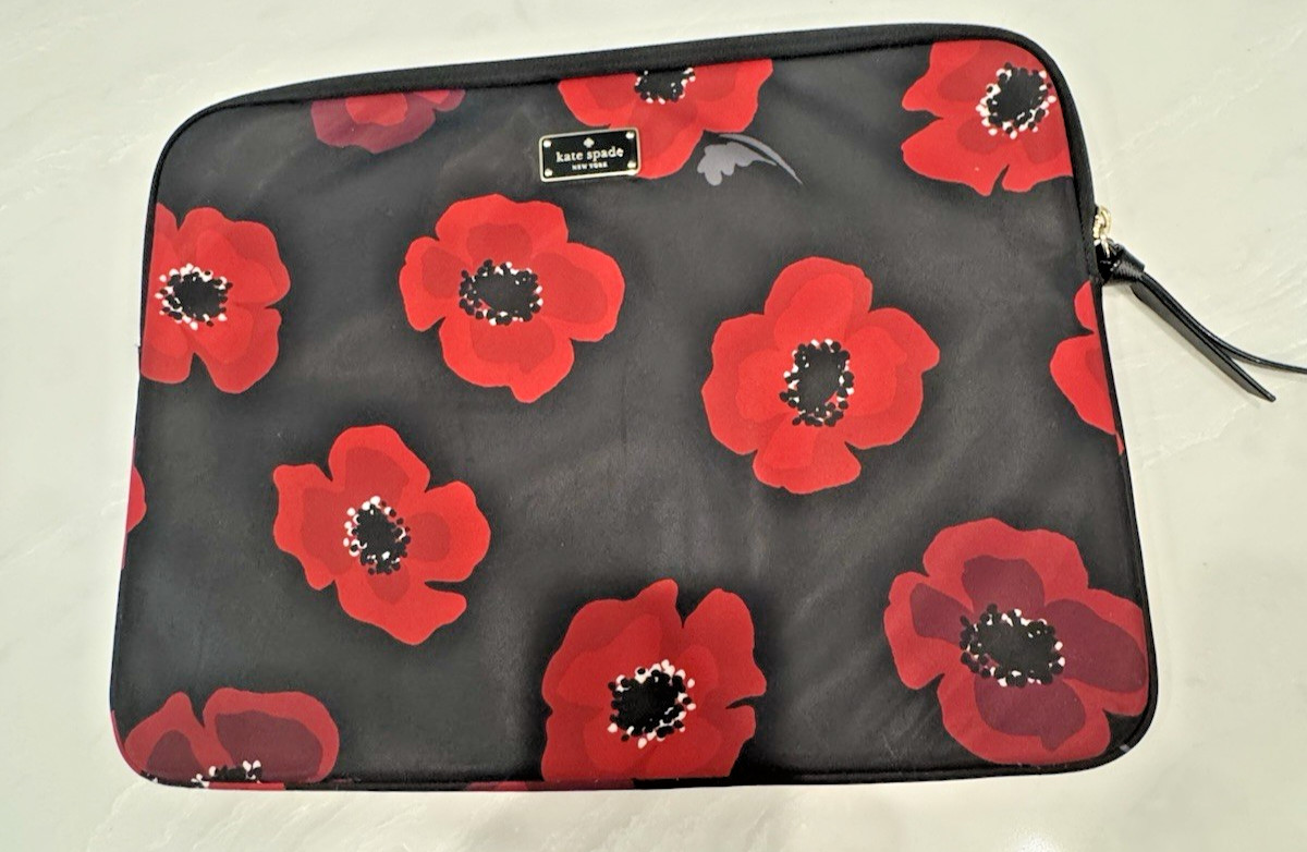 Kate Spade 10x14 red & black laptop case