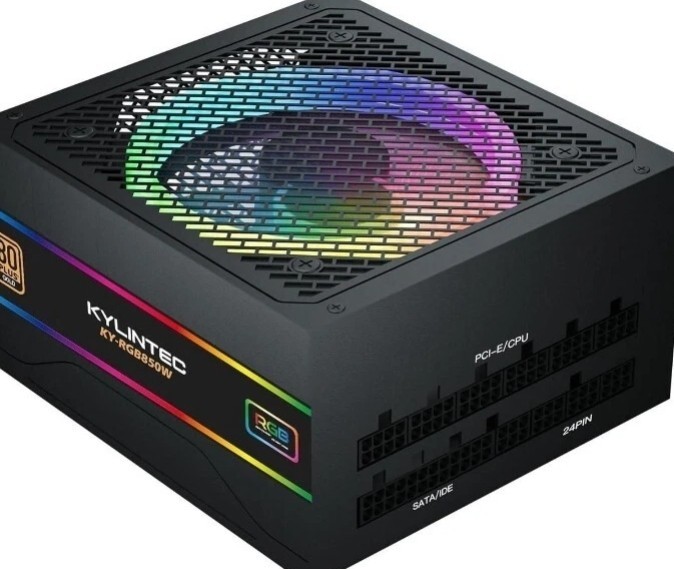 KYLINTEC 850W 80+ Gold Fully Modular ATX Power Supply RGB 120mm FDB Fan PSU