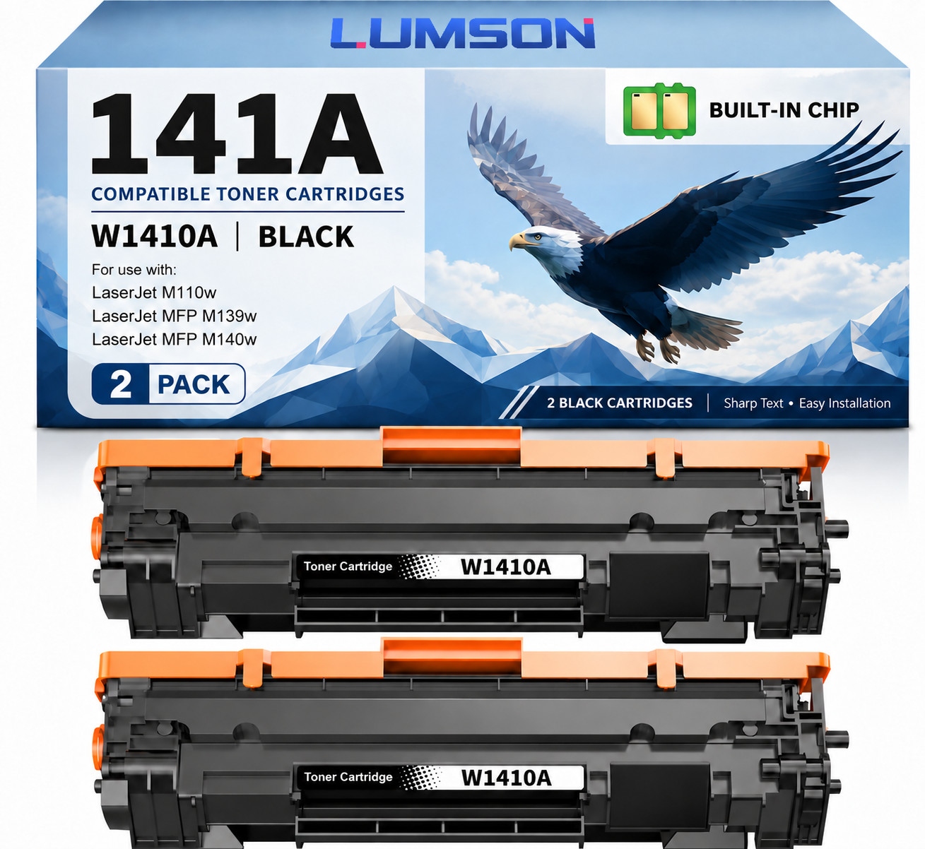 141A Toner Cartridge Black 2Pack For 141A 141X LaserJet MFP M140w M110w