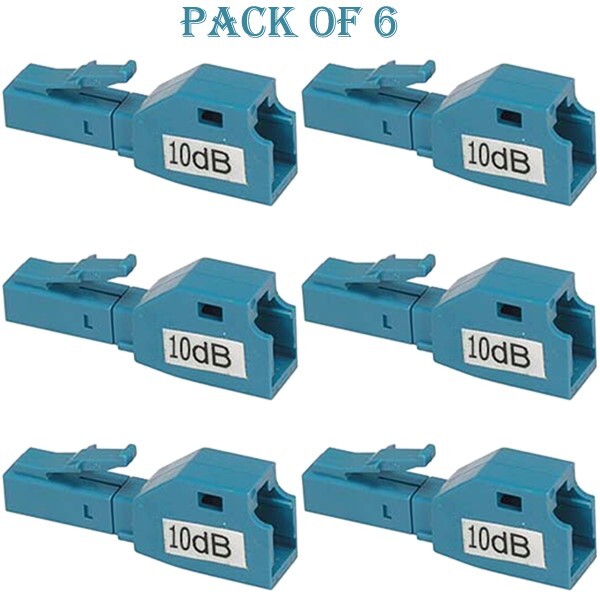 6x 10dB LC Fiber Optic Attenuator Connector Plug-In Single Mode Fixed Optical