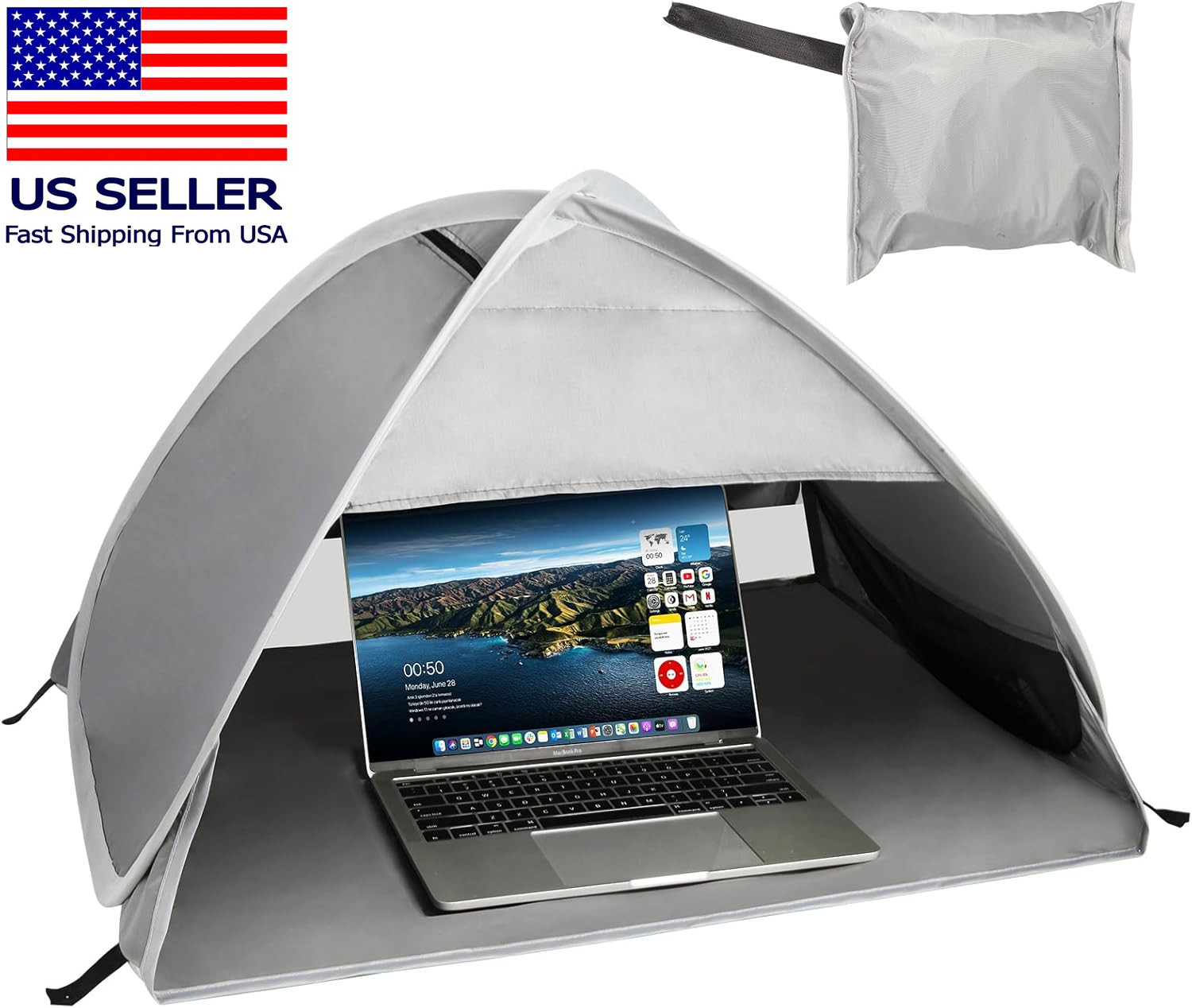 Laptop Tent - Laptop Sun Shade - for Work from Anywhere, Anti-Glare, Lightweight