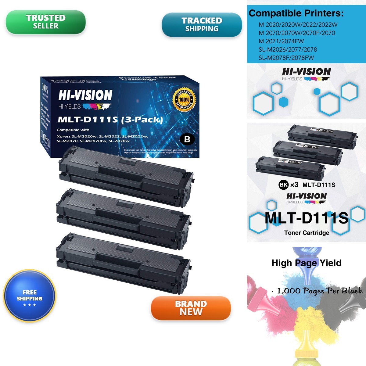 HI-VISION HI-YIELDS Compatible Toner Cartridge Replacement Samsung MLT-D111S (
