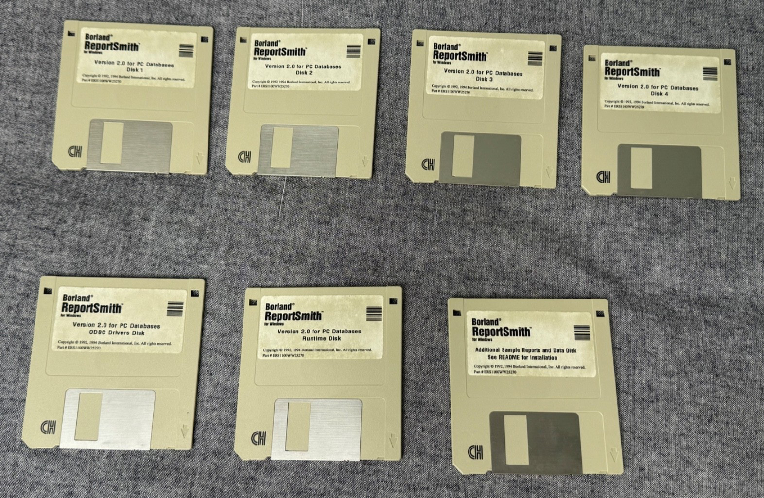 Borland ReportSmith 2.0 PC Databases Original Disk Set Runtime Sample Disks