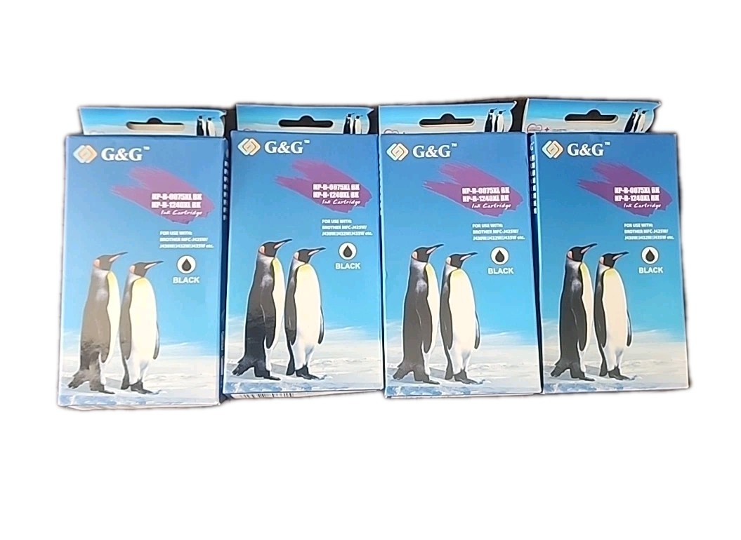 G&G NP-B0075XL Genuine Replacement BLACK Ink Cartridge for BROTHER 4pcs