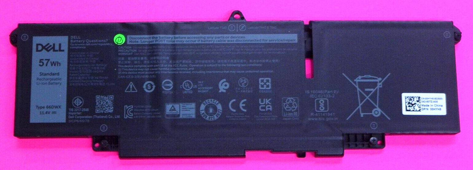 NEW Dell Latitude 7340 7440 7640 2-In-1 57Wh 3-Cell Laptop Battery 66DWX