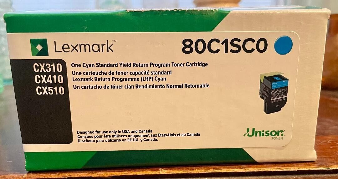 Genuine Lexmark 80C1SC0 CYAN Standard Yield Return Program Toner Cartridge NEW