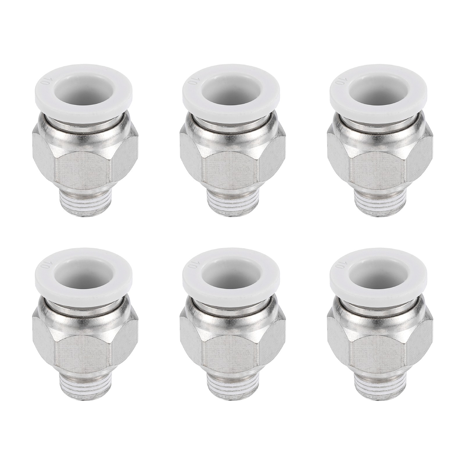 6Pcs Pneumatic Fitting,10mm Tube OD x 1/8" NPT Push to Connect Pneumatic Fitting