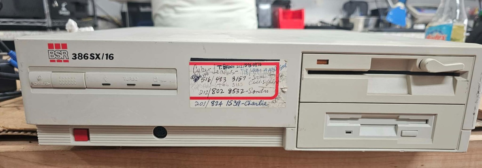 Rare Vintage Retro Gaming Clean BSR 386SX/16 Desktop Computer Powers Dual Floppy