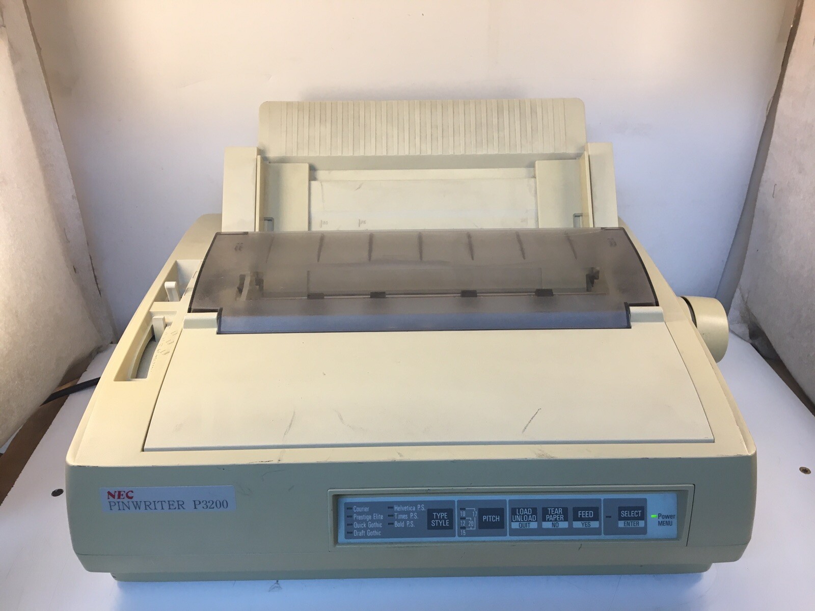 NEC PrinWriter P3200 Dot Matrix Printer POWERS ON *UNTESTED* FOR PARTS & REPAIR