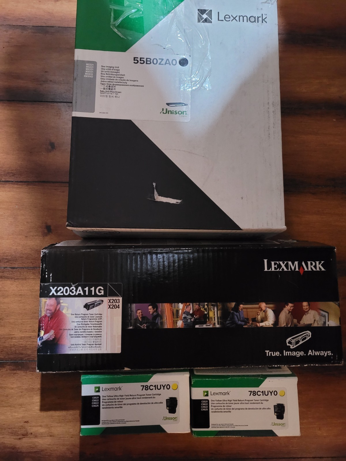 4 EMPTY LEXMARK VIRGIN OEM CORES 78C1UY0 55B0ZA0 X203A11G REFILL REUSE GENUINE