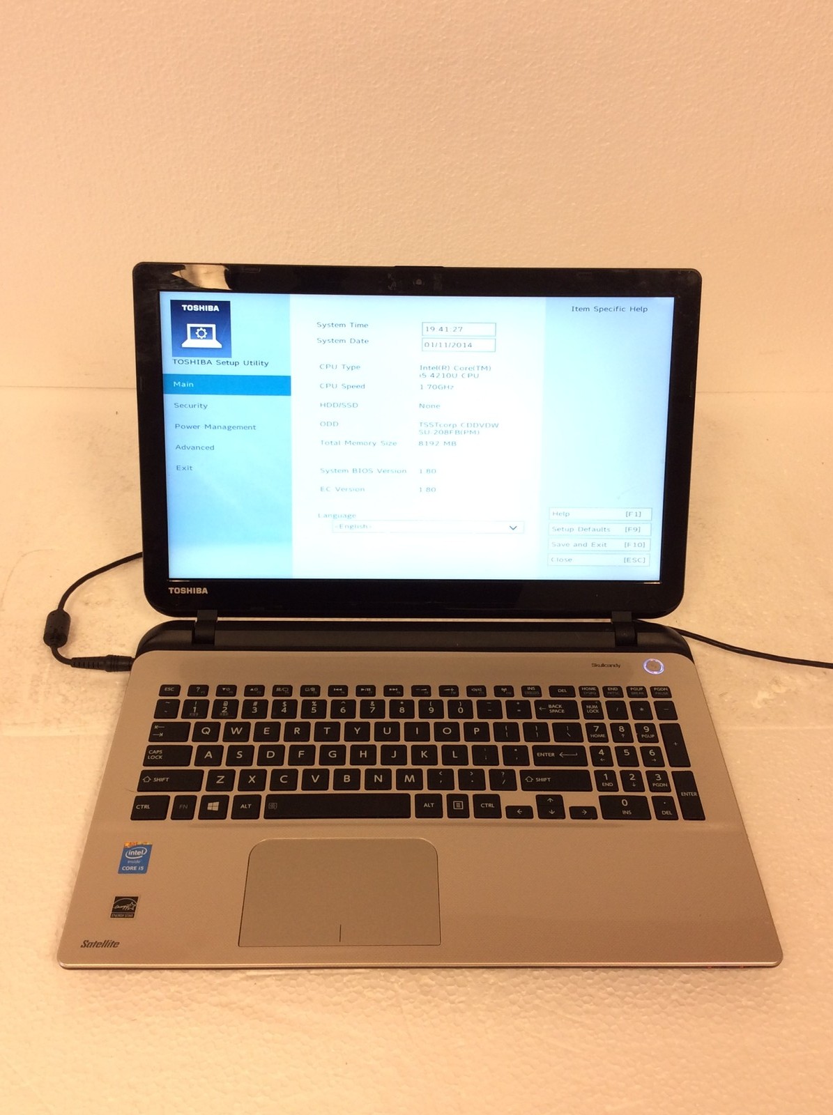 Toshiba Satellite L55-B5276 15.6" Laptop Intel i5-4210U 1.70Ghz w/8GB Ram, No HD