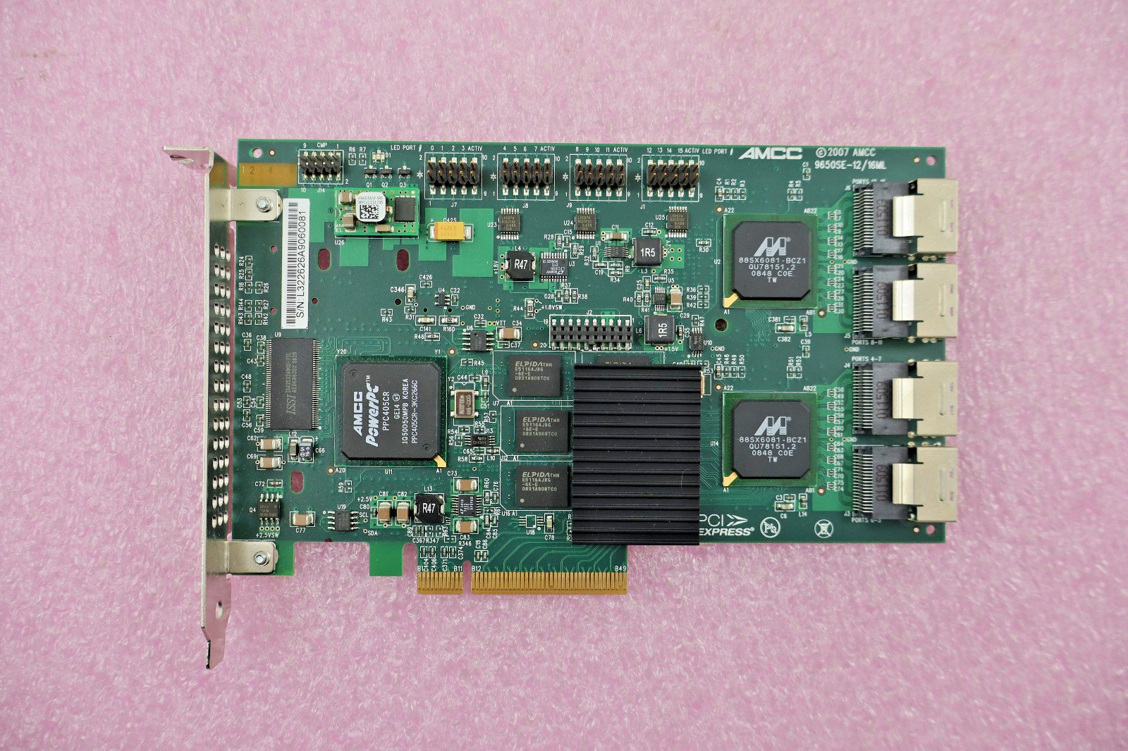 AMCC 3WARE 9650SE-16ML 16-Port PCI-Express SATA II RAID Controller Card