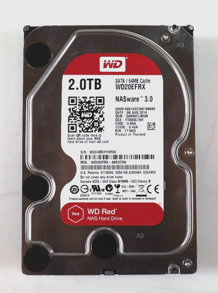 Western Digital Red WD20EFRX 2TB 5400RPM SATA 6Gb/s 3.5" NAS Hard Drive