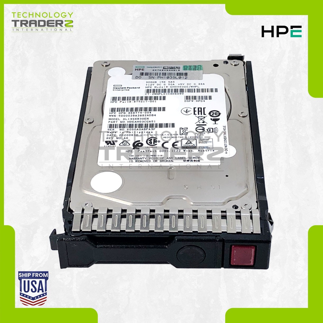 759208-B21 HP 300GB 15K SAS 12Gbps 2.5" HDD 875217-001 868774-004 W/ Blank Tray