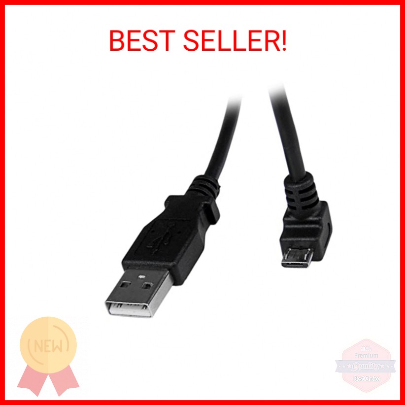 StarTech.com 2m Cord - A to Down Angle Micro B - Down Angled Micro USB Cable - 1