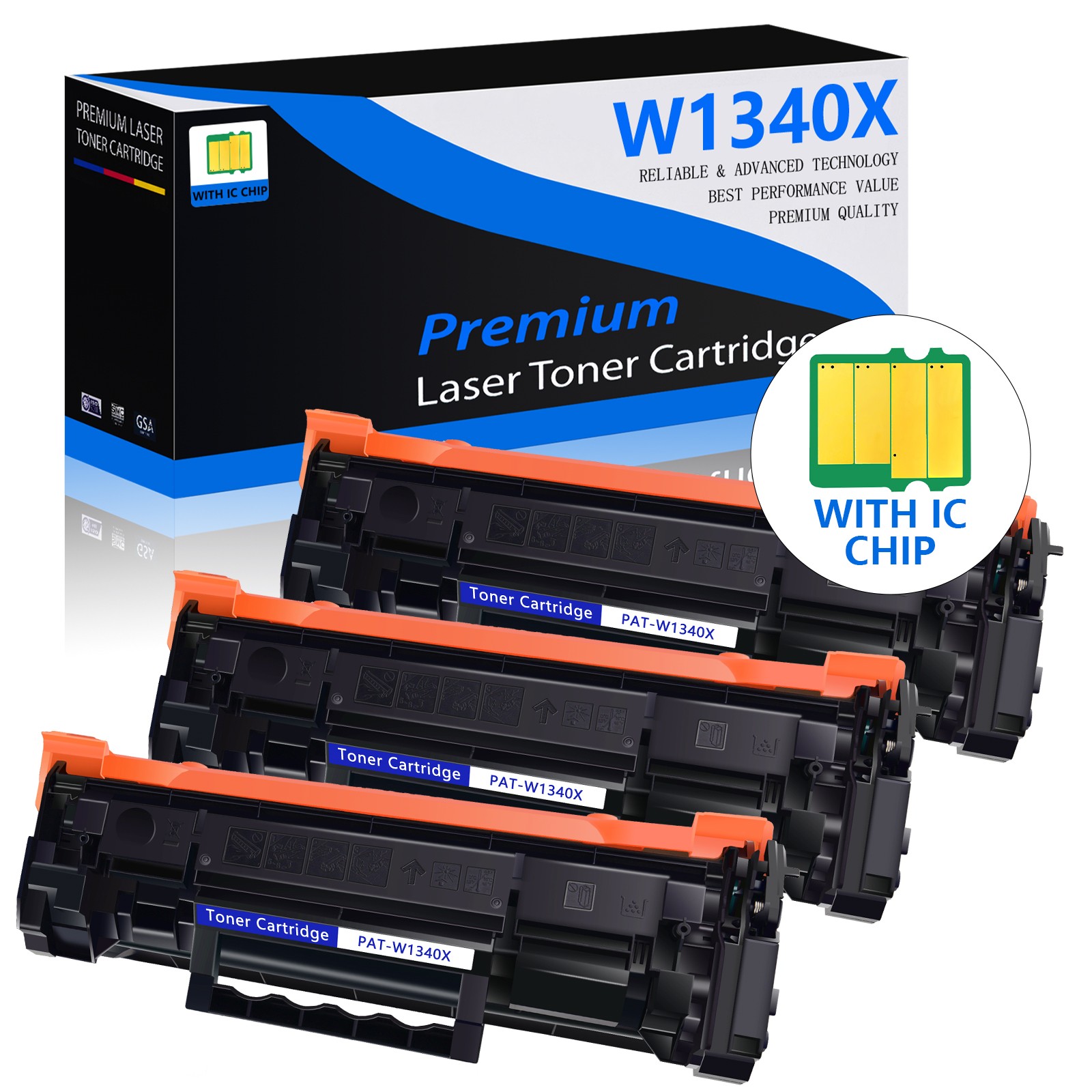 3PK 134X W1340X Compatible Toner Cartridge for HP 134 Laserjet M209, MFP M234