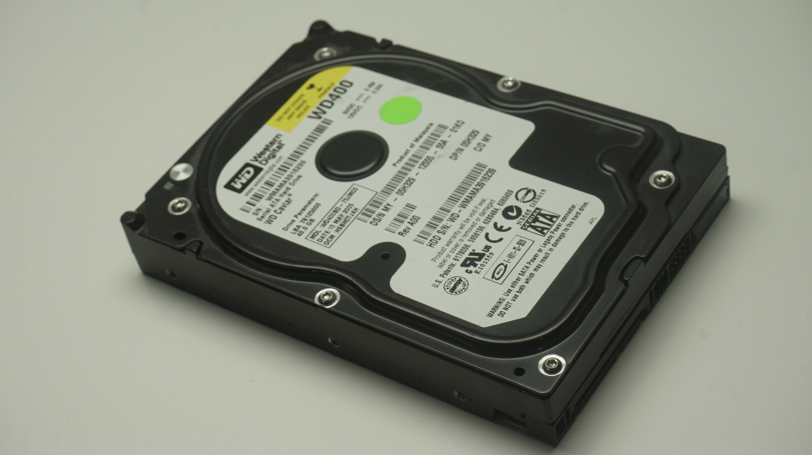 40GB WD Caviar ATA HDD Hard Drive WD400BD-75JMC0 Western Digital, 5H329, A00, MY