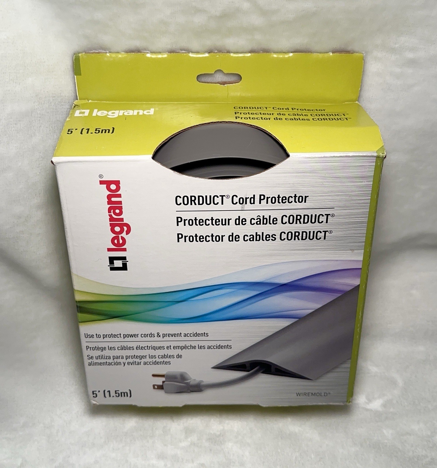 Legrand Wiremold Corduct 5 ft Gray Over-Floor Cord Protector CDG-5 New in Box