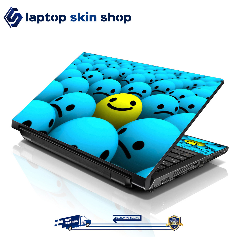 Laptop Skin Sticker Decal Cover Smiley for Notebook Apple Dell Asus 13-16 inch