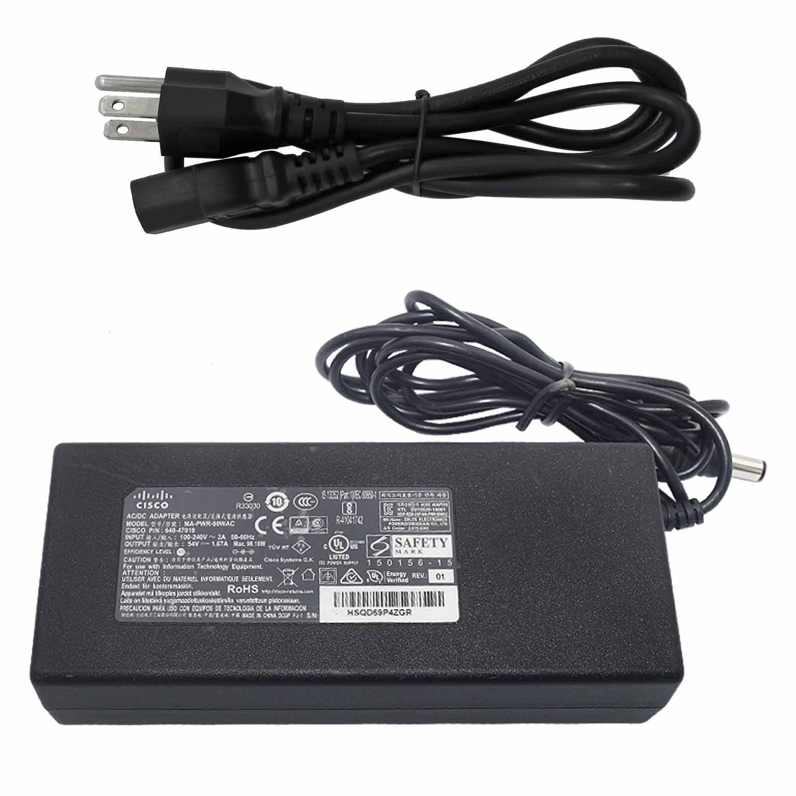 Cisco AC Power Supply Adapter MA-PWR-90WAC 54V 1.67A For Cisco Meraki 640-47010
