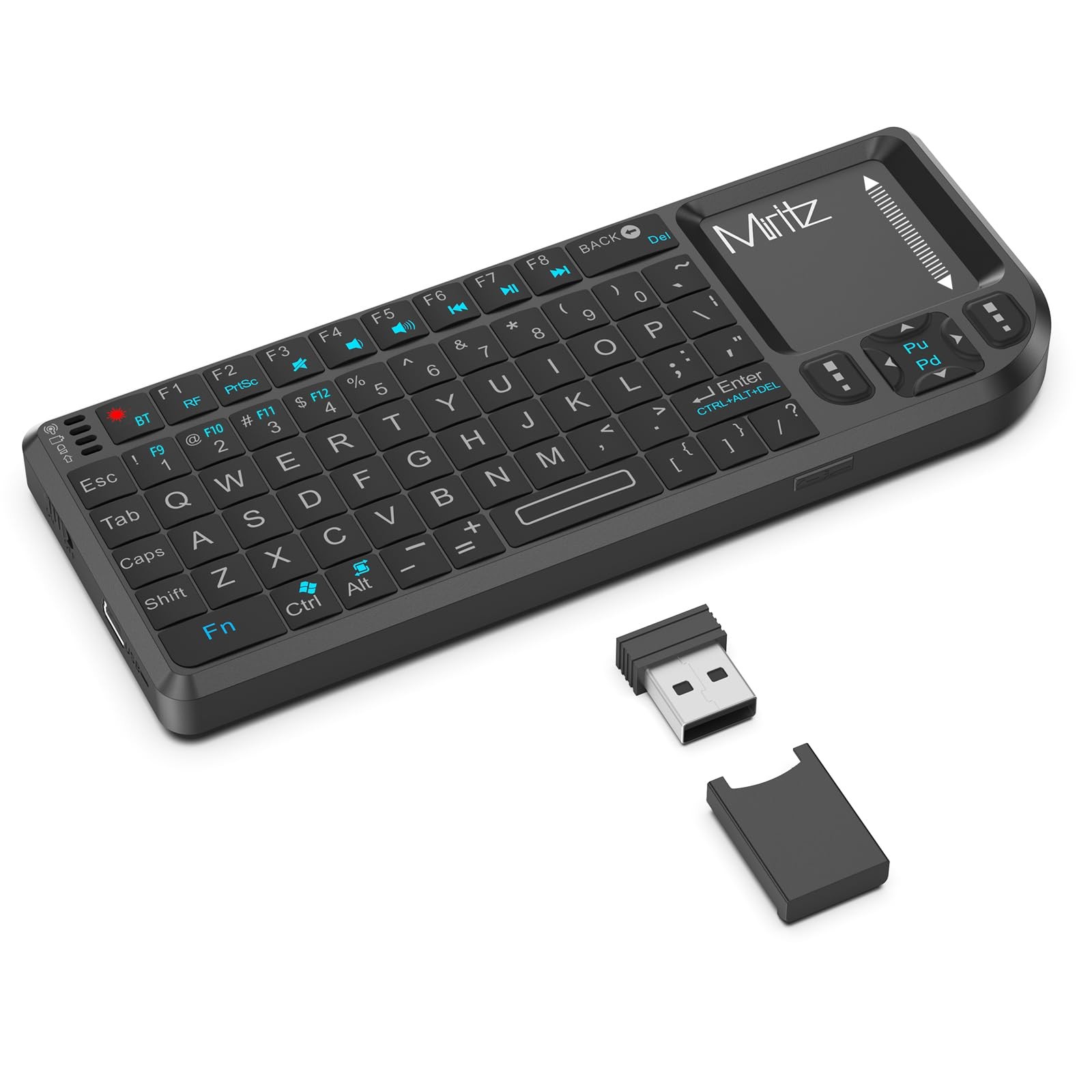 Mini Wireless Keyboard, 2.4G + Bluetooth , Rechargeable& Portable Keyboard