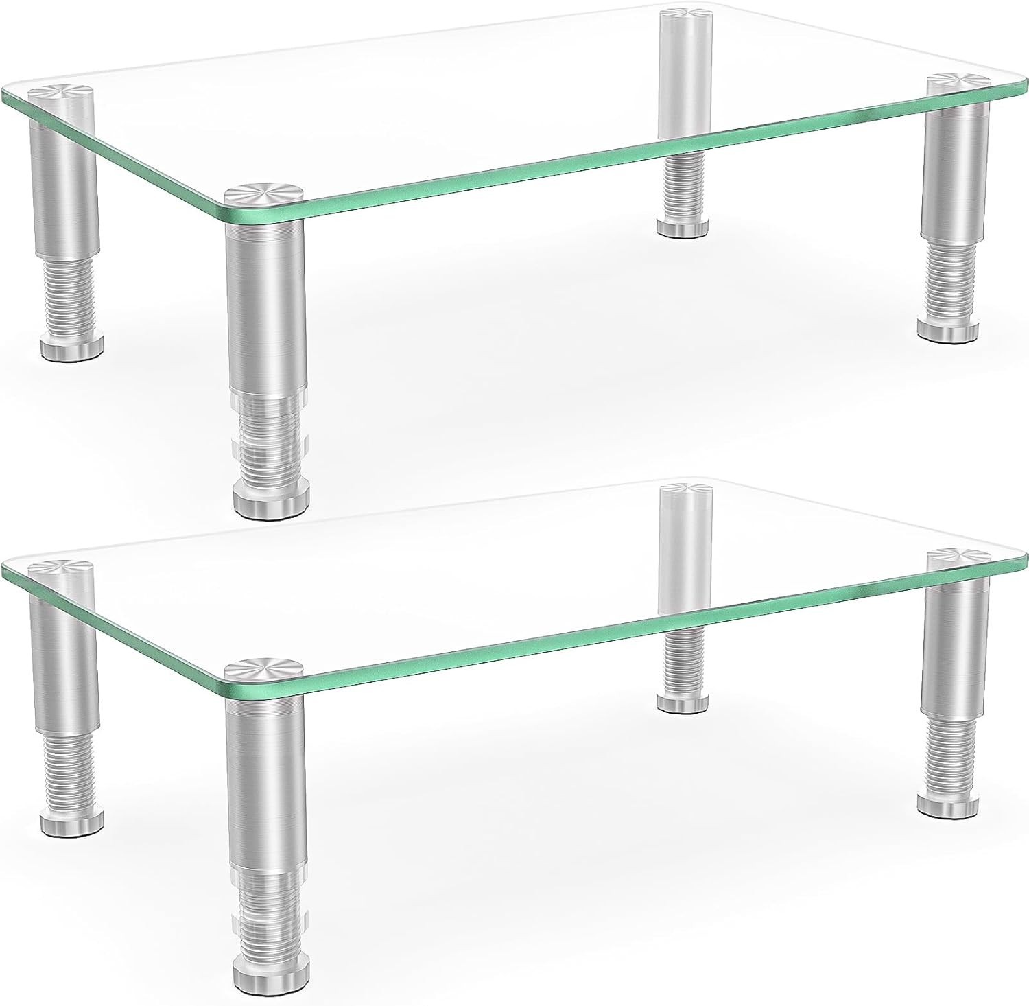 Rfiver Dual Glass Monitor Stand Riser, 2 Pack Computer transparent 