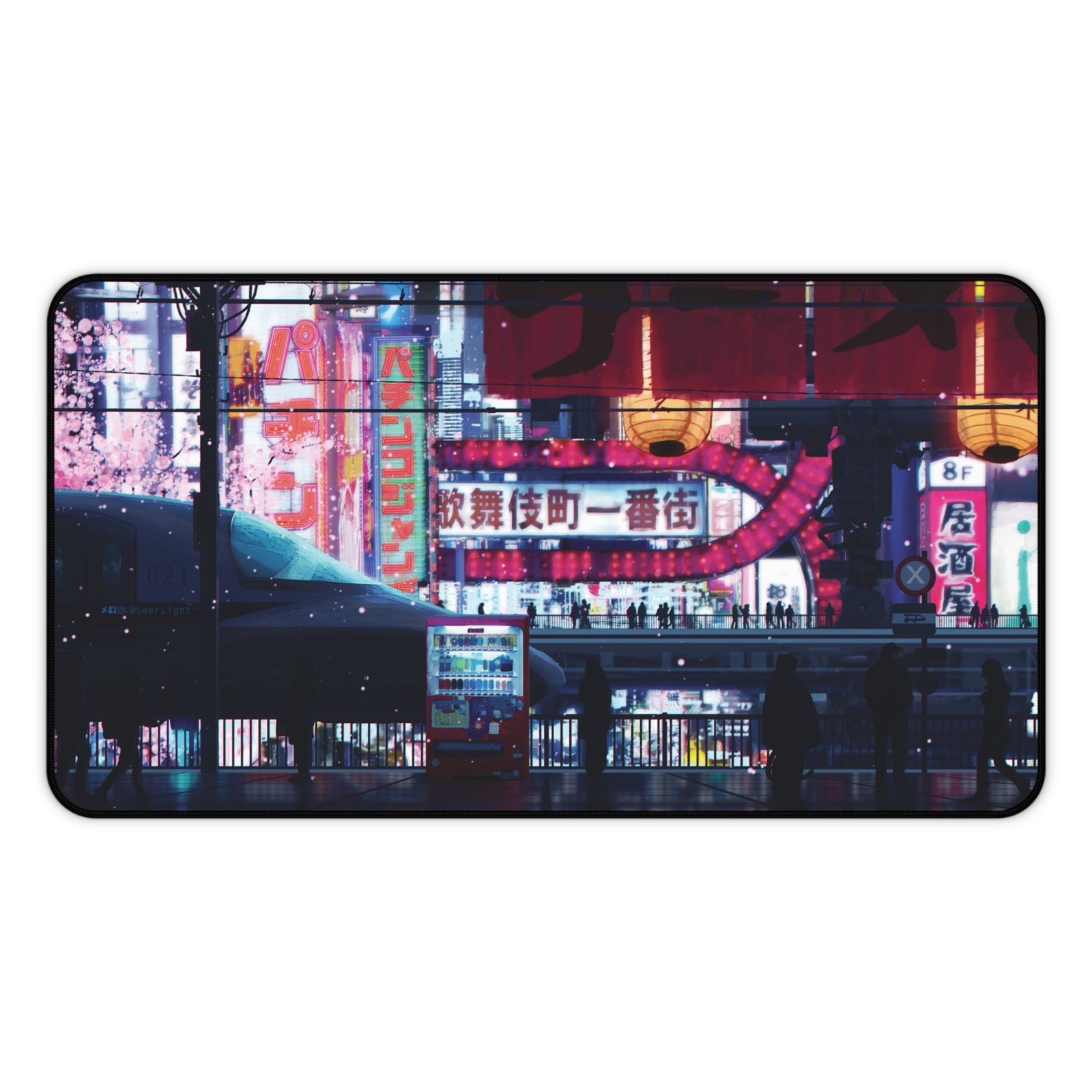 Neon City Nightscape Desk Mat | Cyberpunk Tokyo Streets