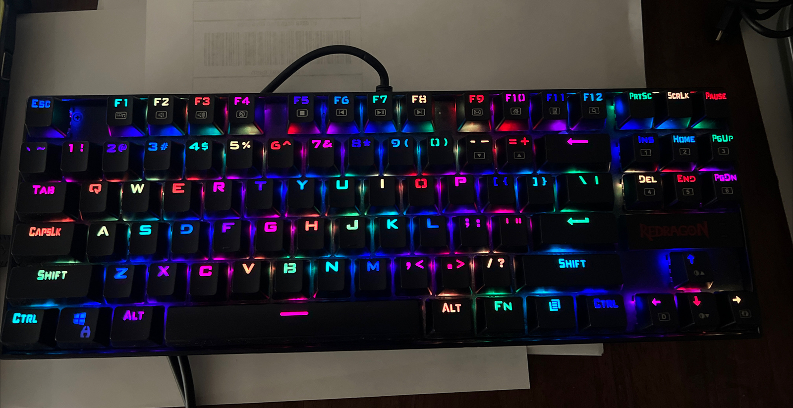 Red Dragon Kumara K552 Gaming Keyboard Mechanical w/ RGB Backlight - NR MINT -