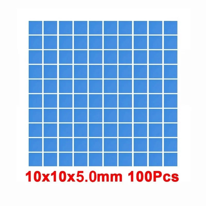 100PCS 10x10x2mm Thermal Pads Fast Cooling Non-Conductive for CPU GPU