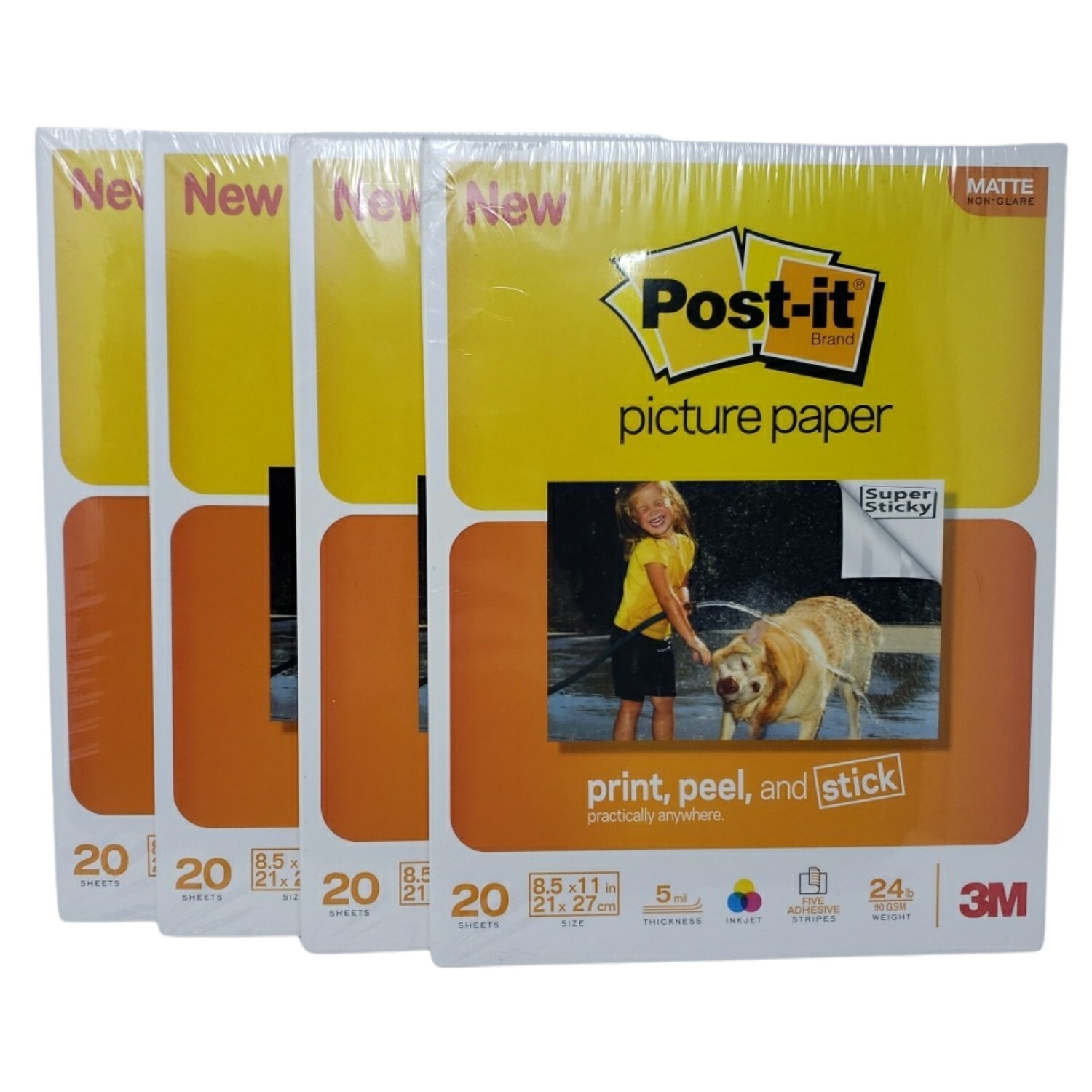 Post-It Picture Paper Matte Non Glare 3M Print Peel Stick 80 Sheets 8.5 x 11 NEW