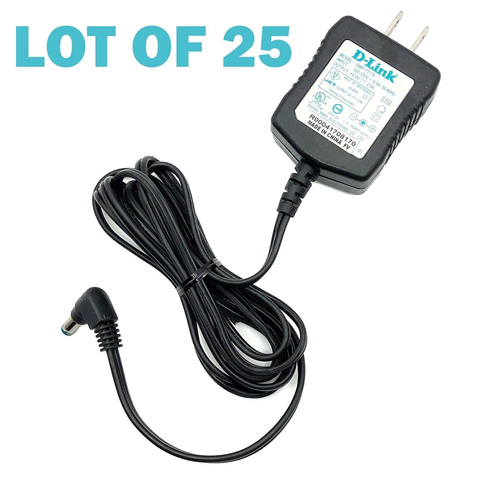 LOT OF 25 Genuine D-Link AC Adapter 5V 2.5A Router Access Point Power Supply