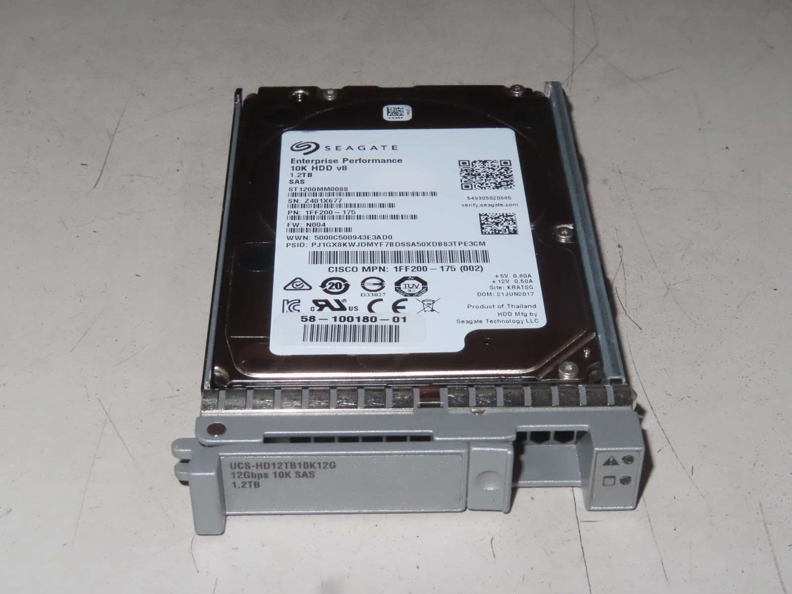 UCS-HD12TB10K12G ST1200MM0088 CISCO 1.2TB 10K 12Gb/s SFF 2.5" SAS Hard Drive HDD