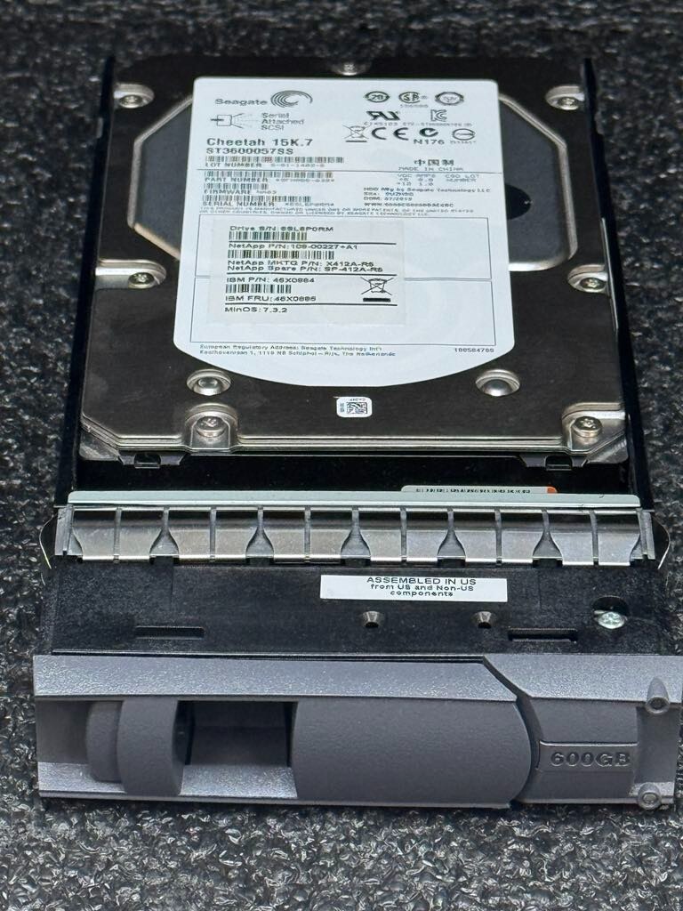 NetApp 108-00227 SP-412A X412A 600GB 15K RPM 32MB 6Gb/s SAS 3.5" HDD