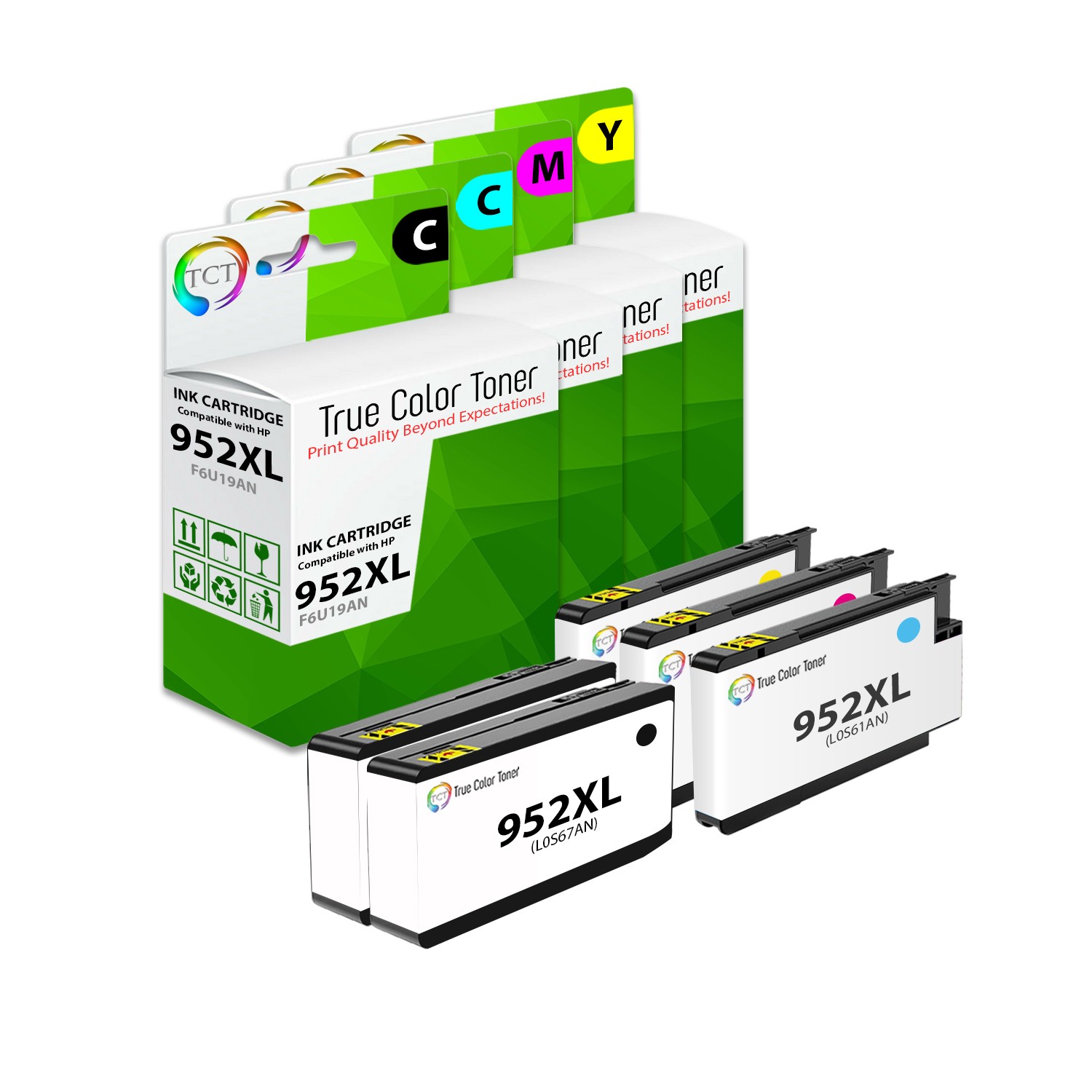 5Pk TCT 952XL 952 XL Combo For HP OfficeJet Pro 7740 8210 8216 8720 Compatible