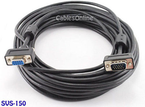 50 ft. Ultra-Slim SVGA HD15 M/F Monitor Extension Cable