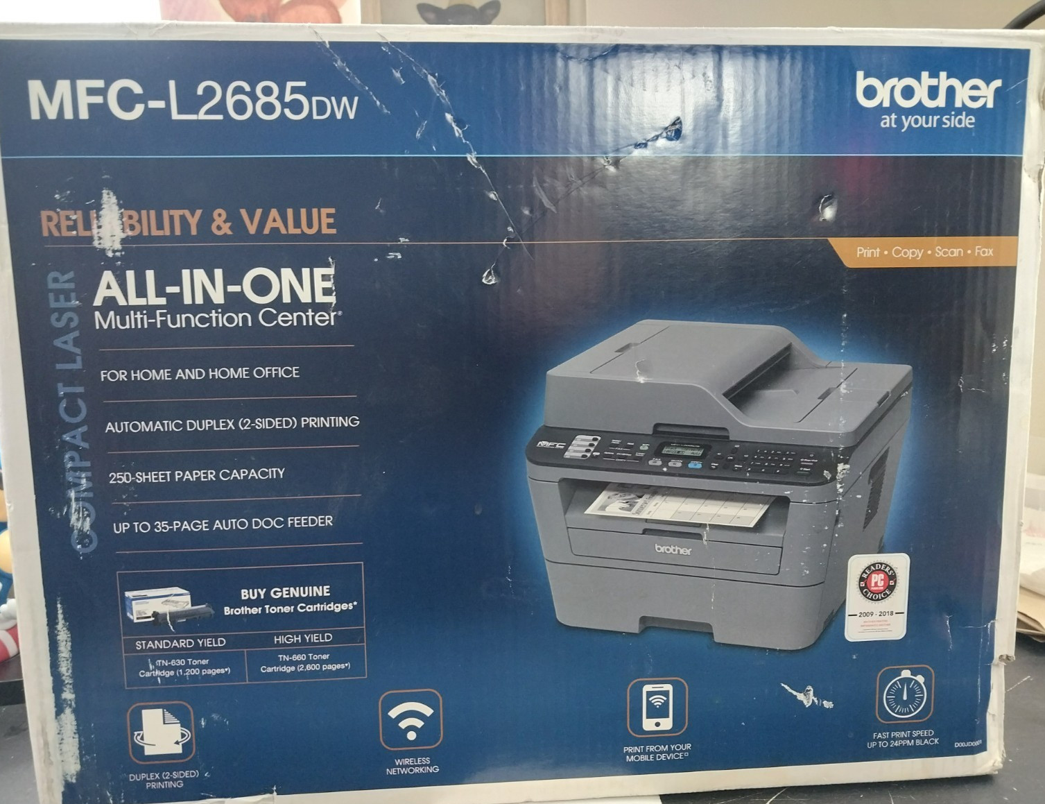 Brother MFC-L2685DW Wireless All-in-One Monochrome Laser Printer NEW IN BOX
