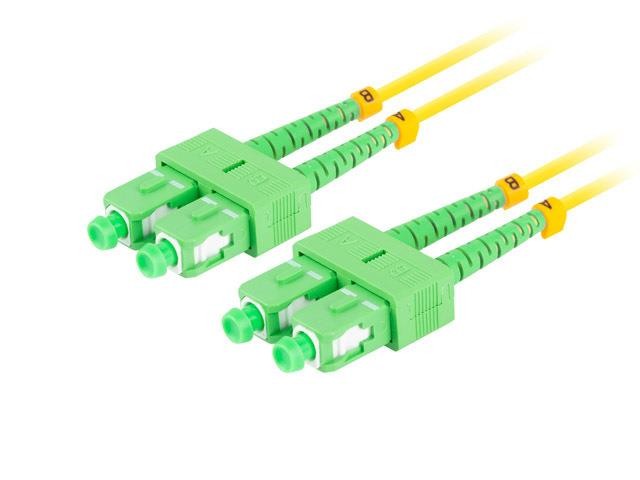 Patchcord światłowodowy Lanberg SM SC/APC-SC/APC DUPLEX 3.0mm LSZH G657A1 1m żół