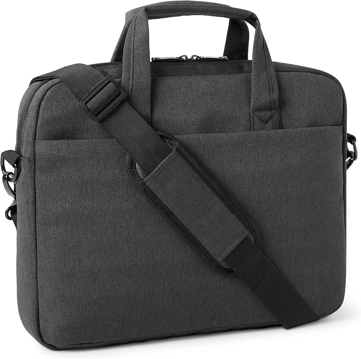 15.6-Inch Laptop Bag for Women and Men, Black Computer and Tablet Messenger Bag