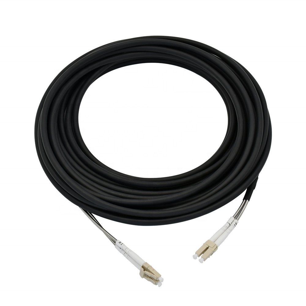50m Outdoor FieldWaterproof Fiber Patch Cord Armored LC-LC UPC Fiber Cable 7.0mm