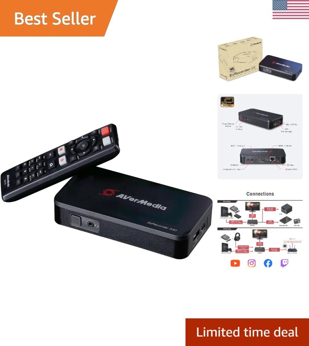 EZRecorder 330G - Compact HDMI DVR with 4K Pass-Through & Scheduled Recording