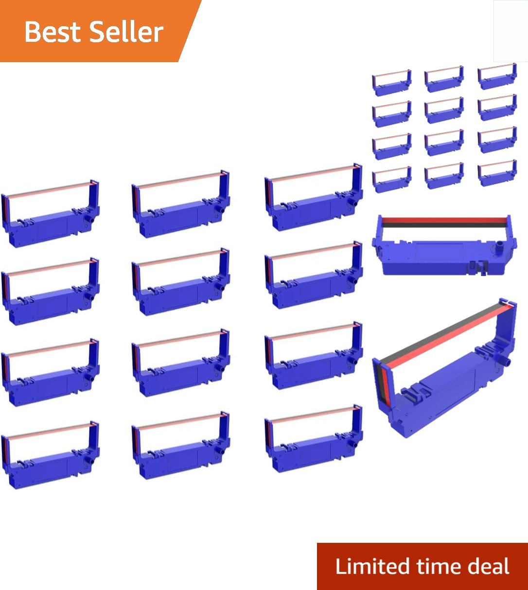 12-Pack Black & Red Ribbon Cartridges for Star SP-700 Series Printers