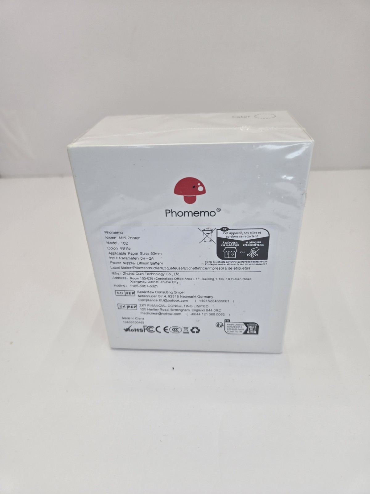 Phomemo T02 Thermal Photo Printer Mini Print Pod Sticker Printer 
