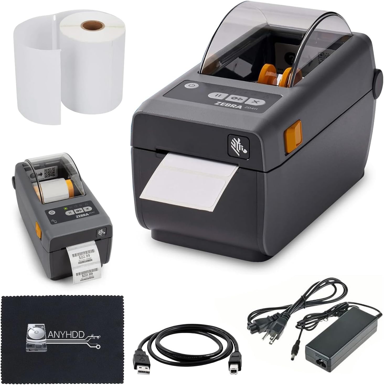 ZEBRA ZD411 ZD4A022-D0EE00EZ Direct Thermal Label Printer USB 2.0 Cable