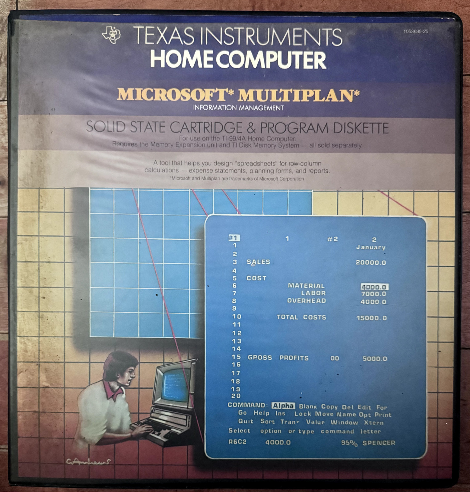 Texas Instruments TI99/4A PHM3113 Microsoft Multiplan Package (no cartridge)