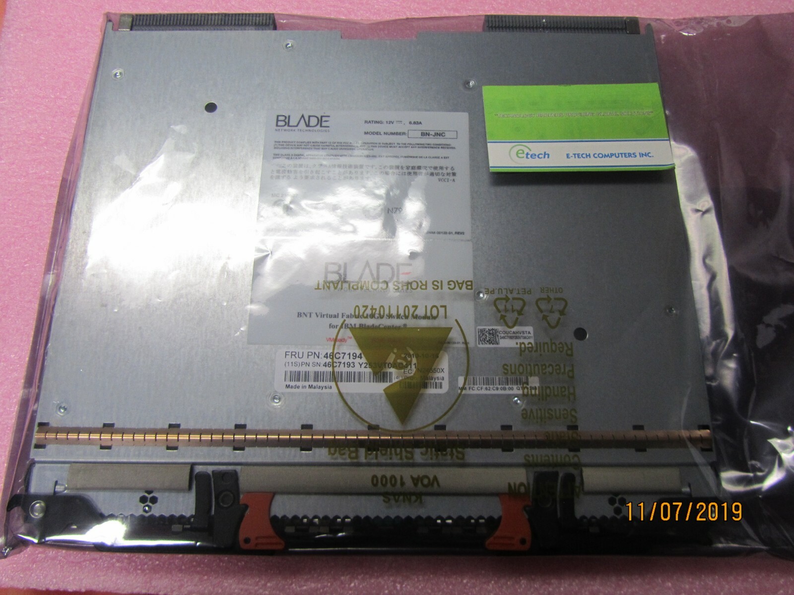 46C7191 46C7194 BN-JNC IBM BladeCenter BNT Virtual Fabric 10Gb Switch Module