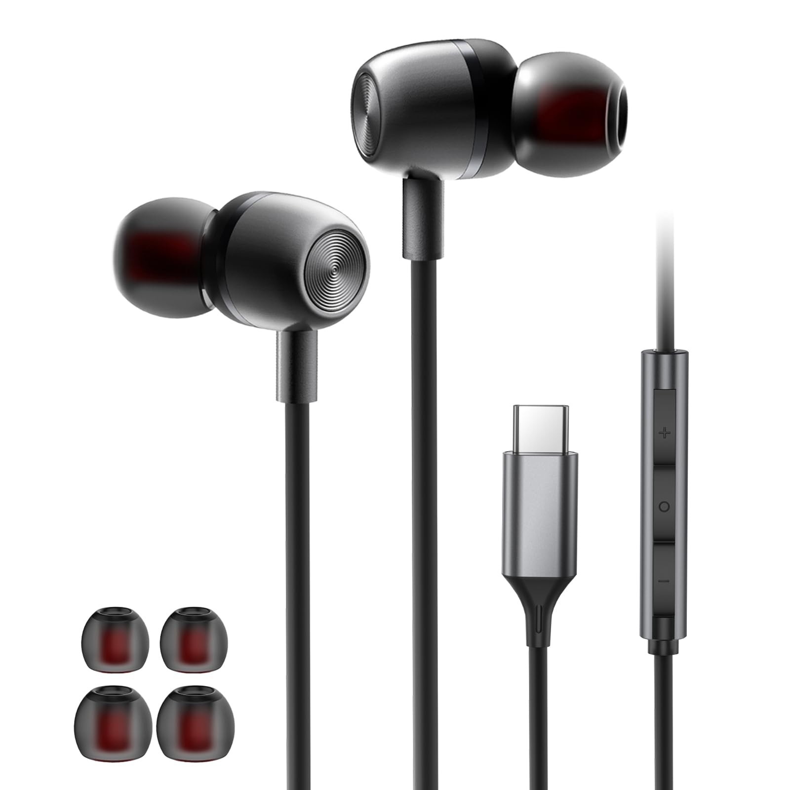 USB C Headphones Wired Earbuds for Samsung iPhone 18/17/16/15 Pro Max